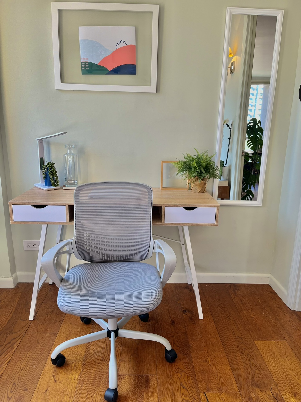 Modern Light Wood Desk with Storage - photo 2