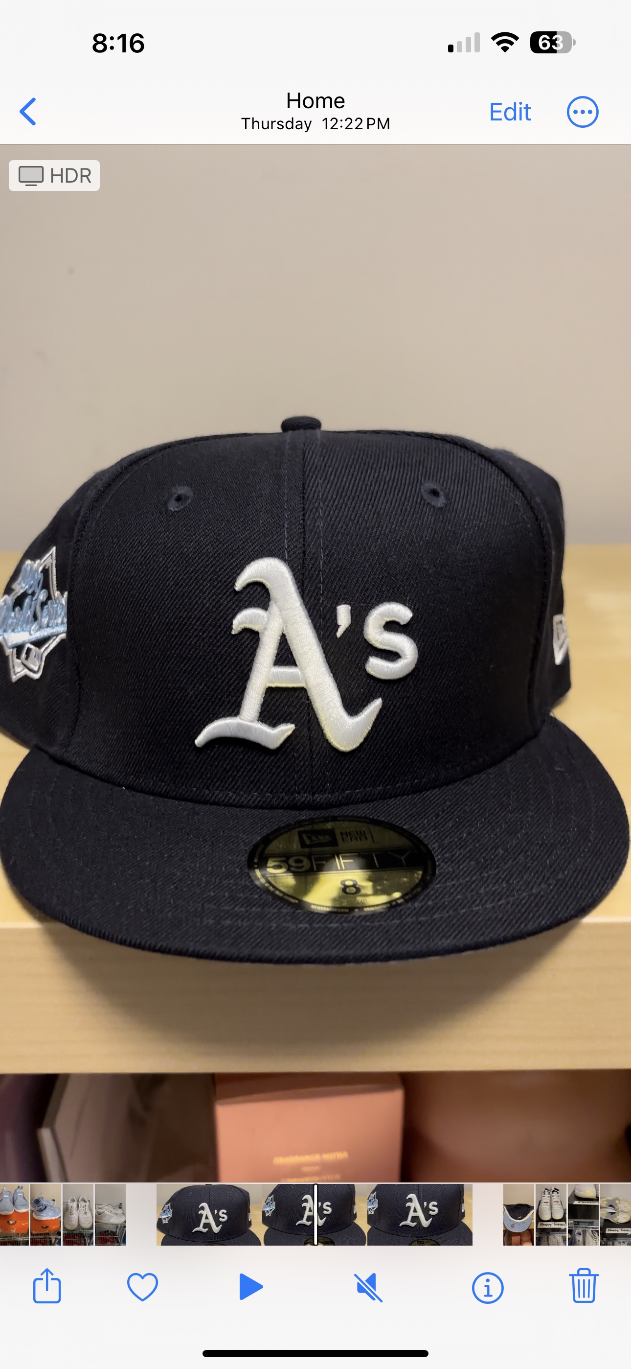 Oakland A’s New Era Fitted Hat Size 8