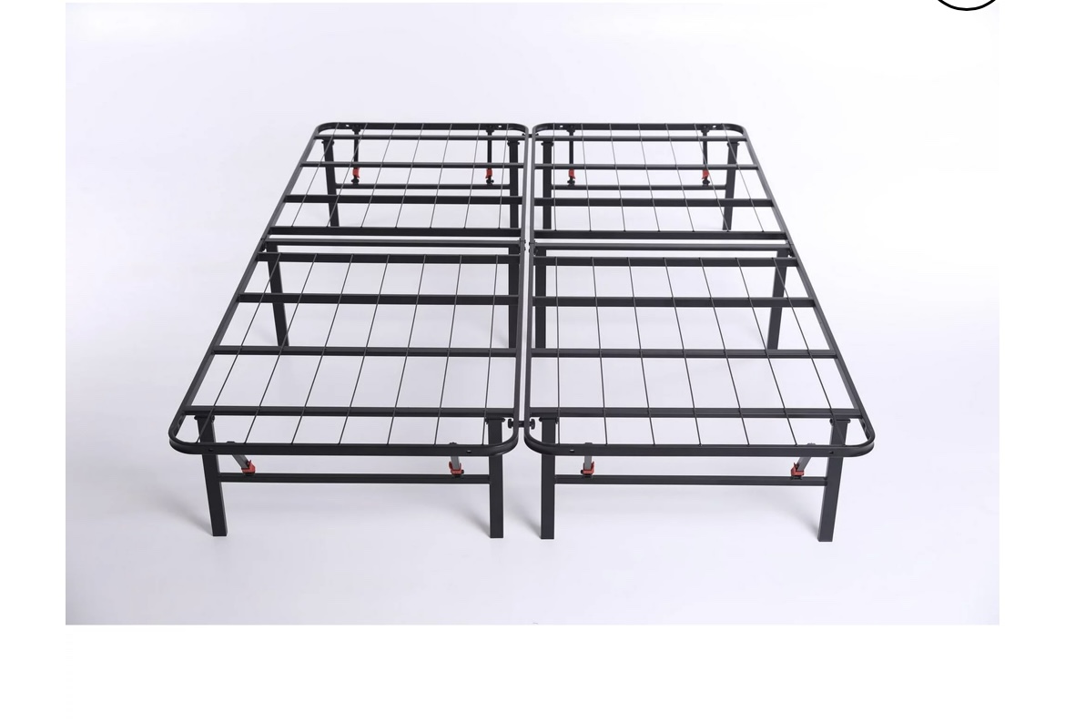 Move out sale: 14" High Profile Foldable Steel Bed Frame- King