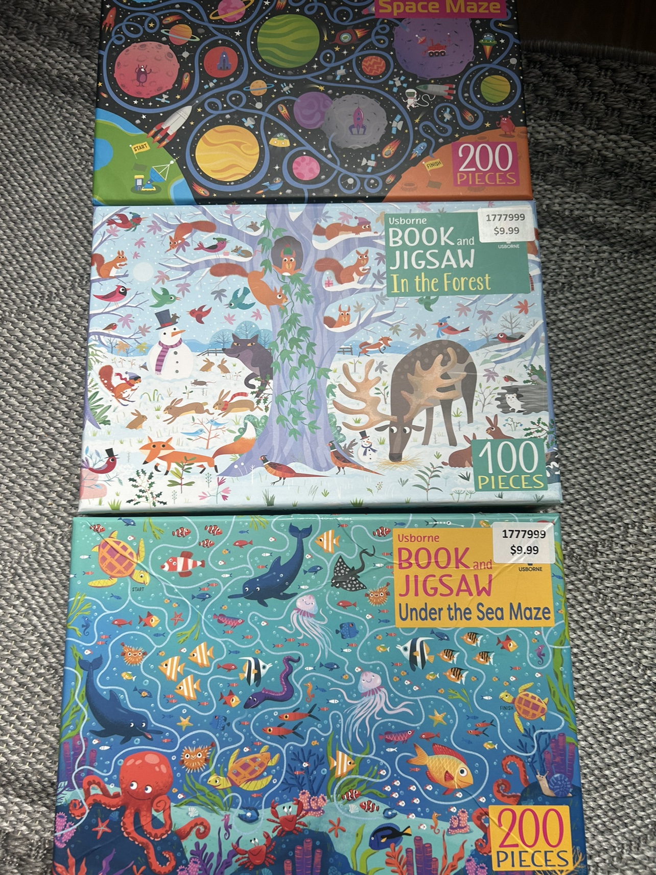 Kids puzzle small $6 each learning puzzle $10