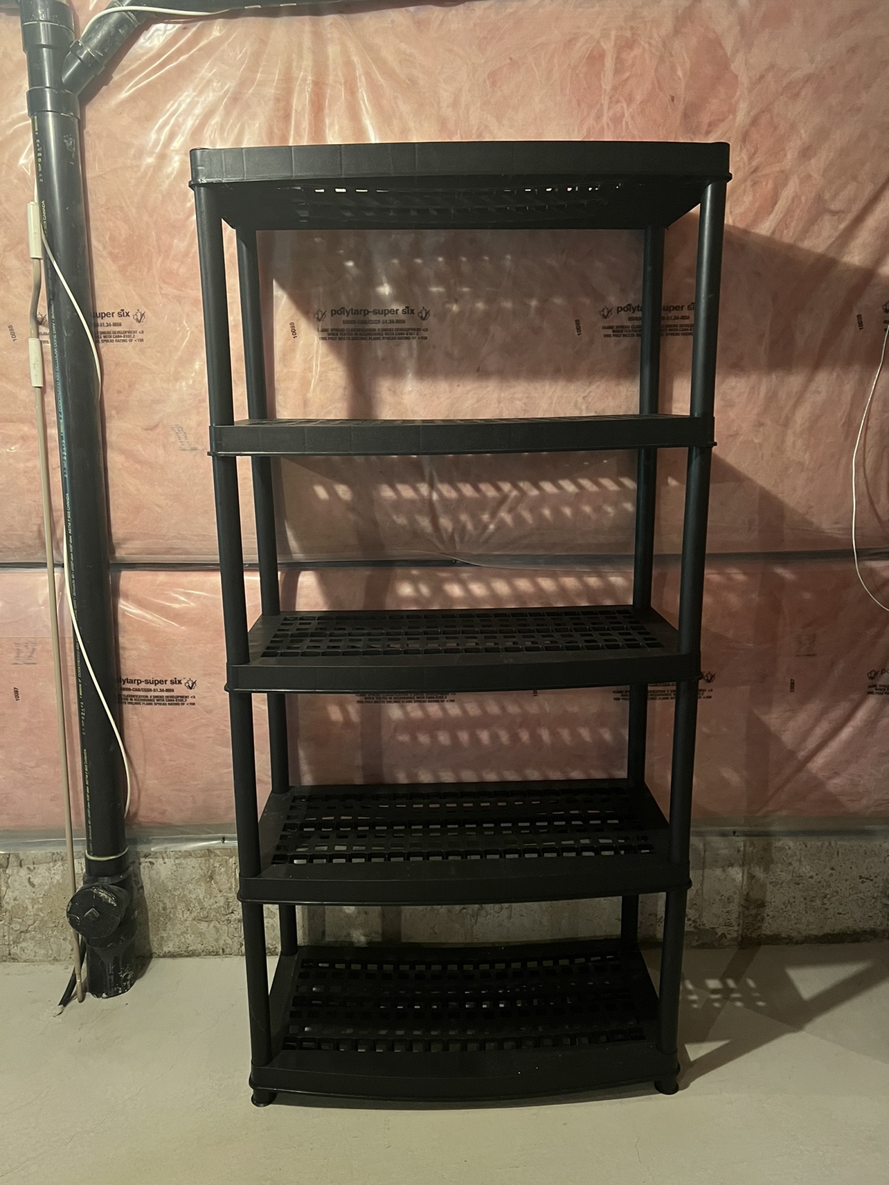 5 shelf resin plastic utility/garage rack. 72” T x 36” W x 18” D - photo 2