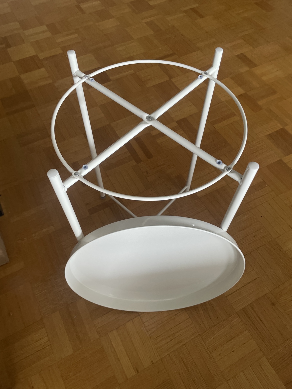 Tray table, round white metal IKEA GLADOM - photo 5