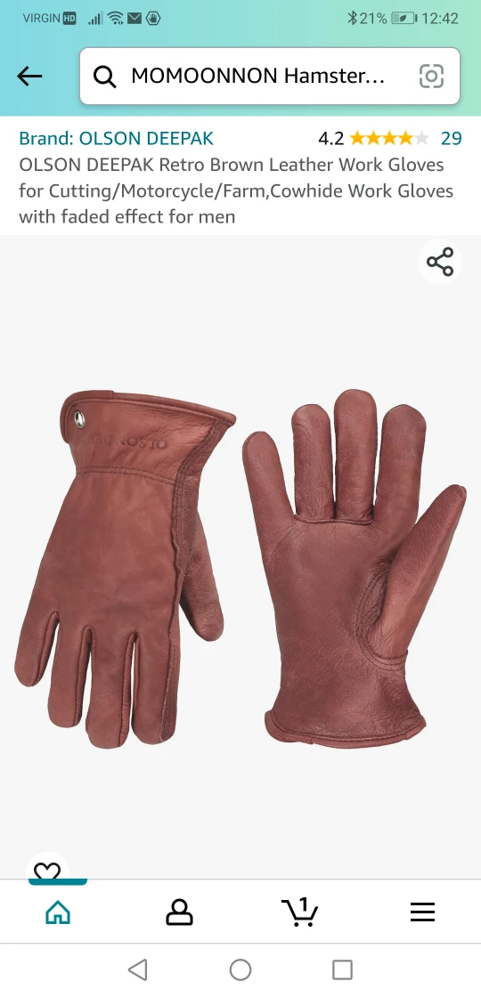Work leather gloves size M - photo 2