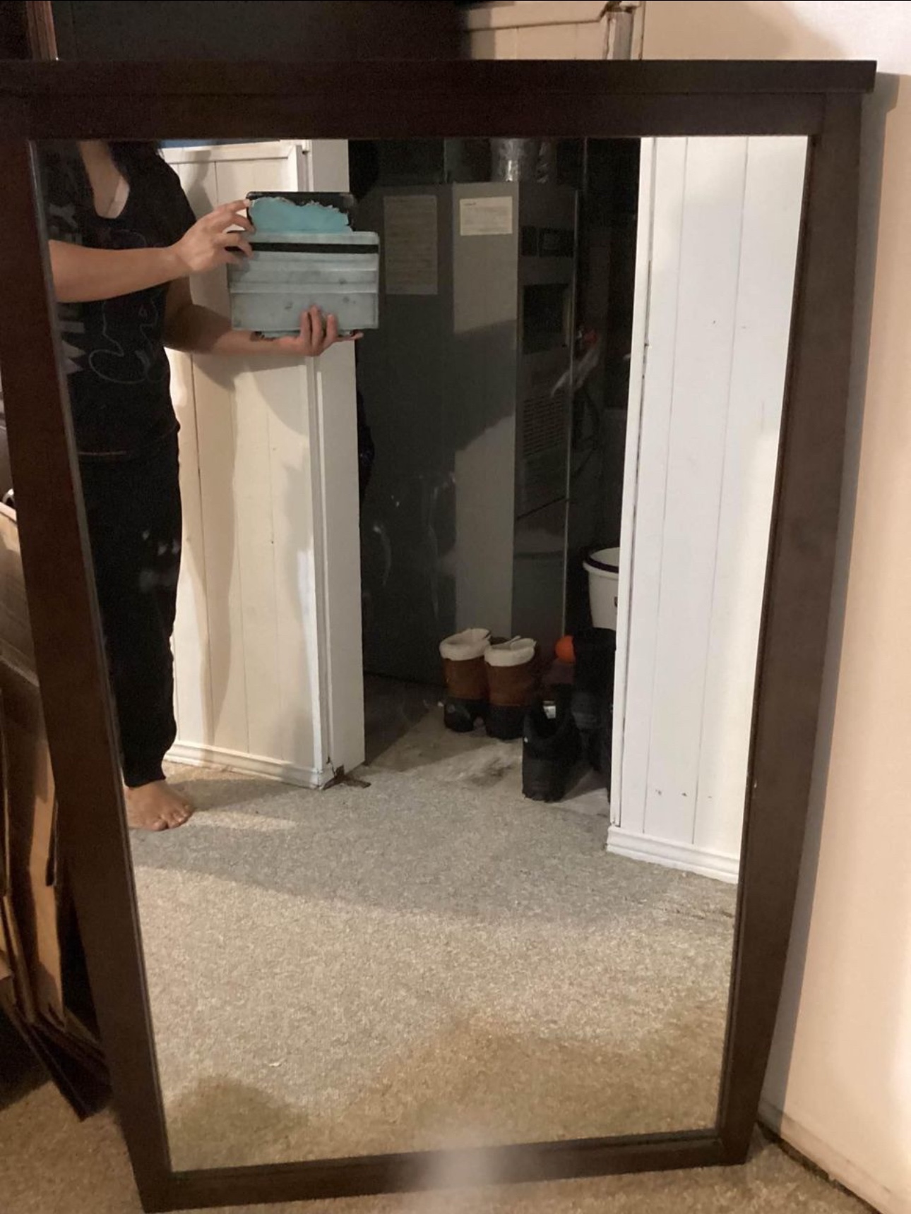 Solid Wood Brown Mirror