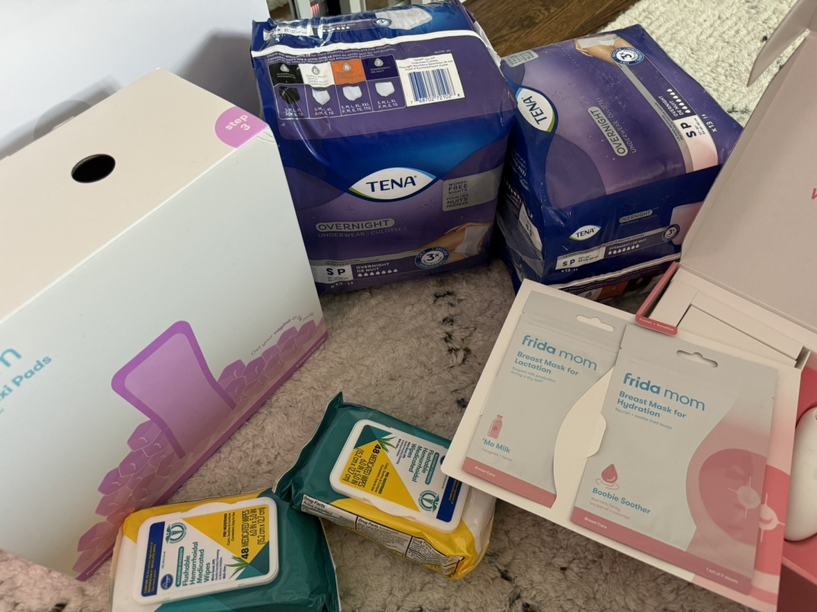 #freecycle fridamom ice pack, disposable underwear