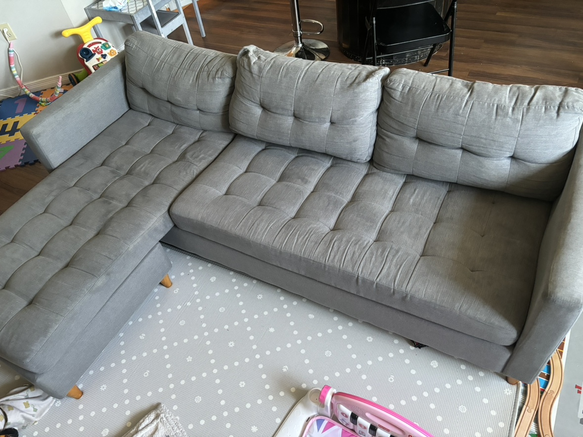 Grey sectional couch - photo 2