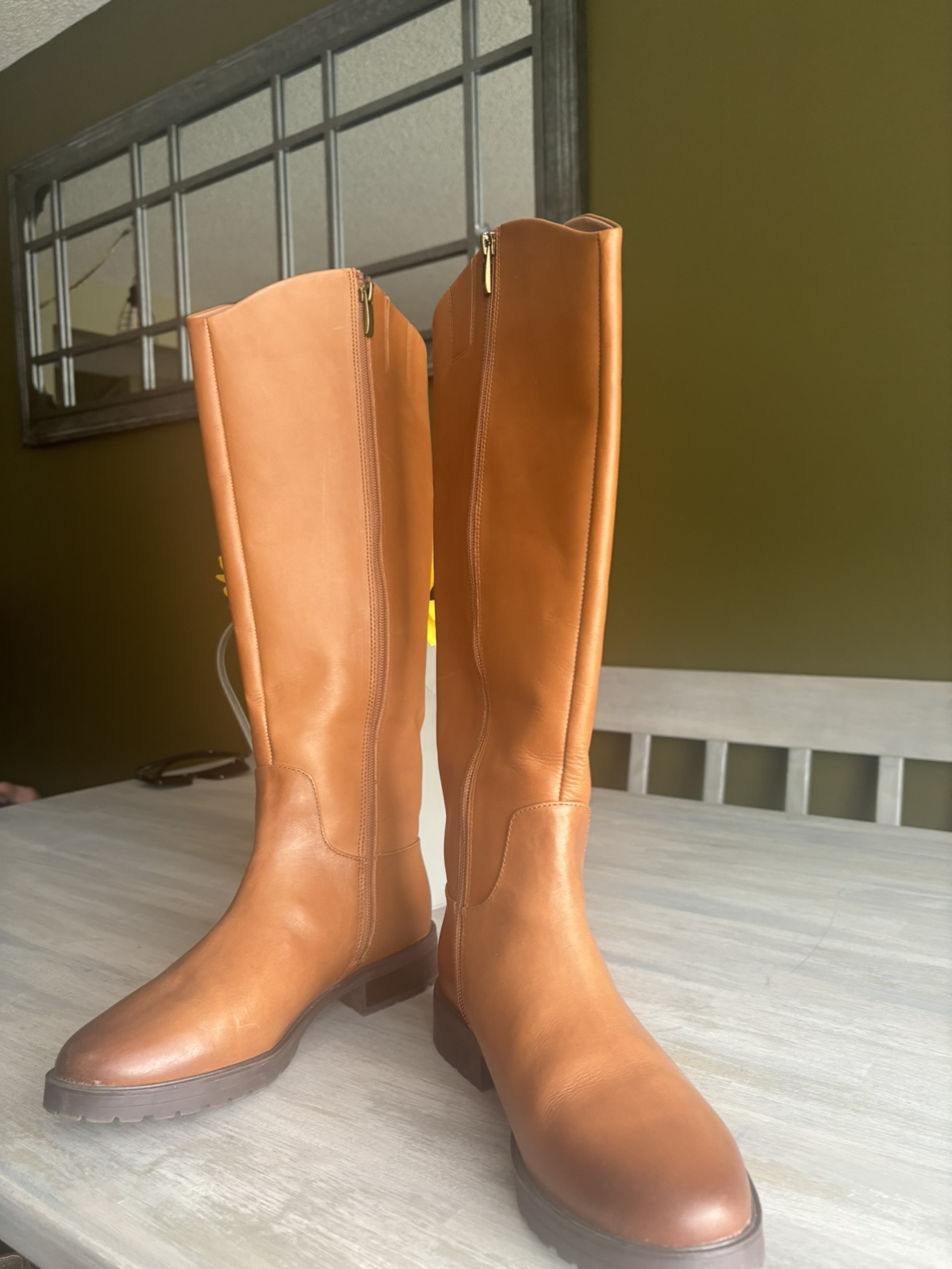 Leather upper boots