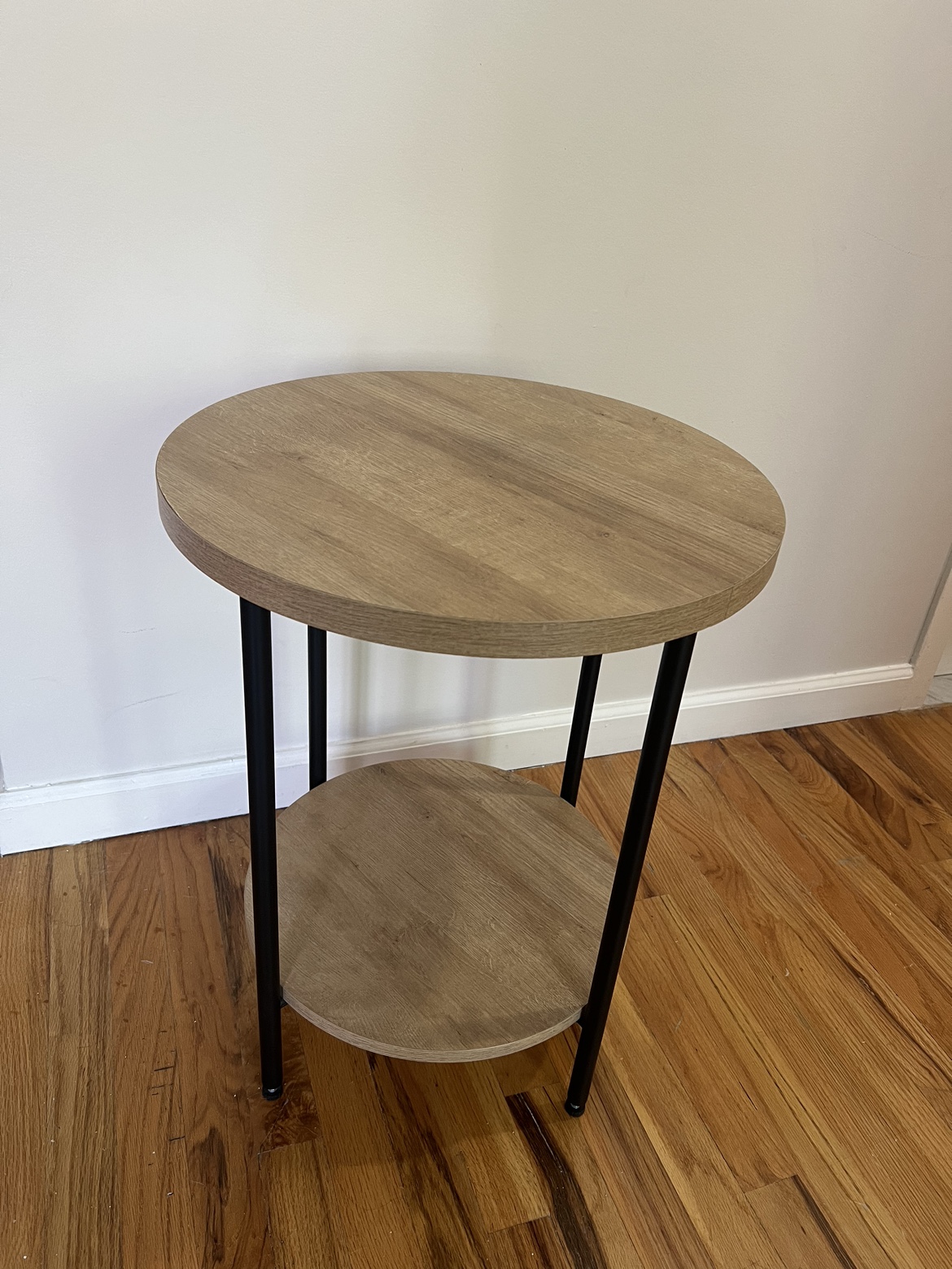 Wood and Metal Round End Table - photo 4