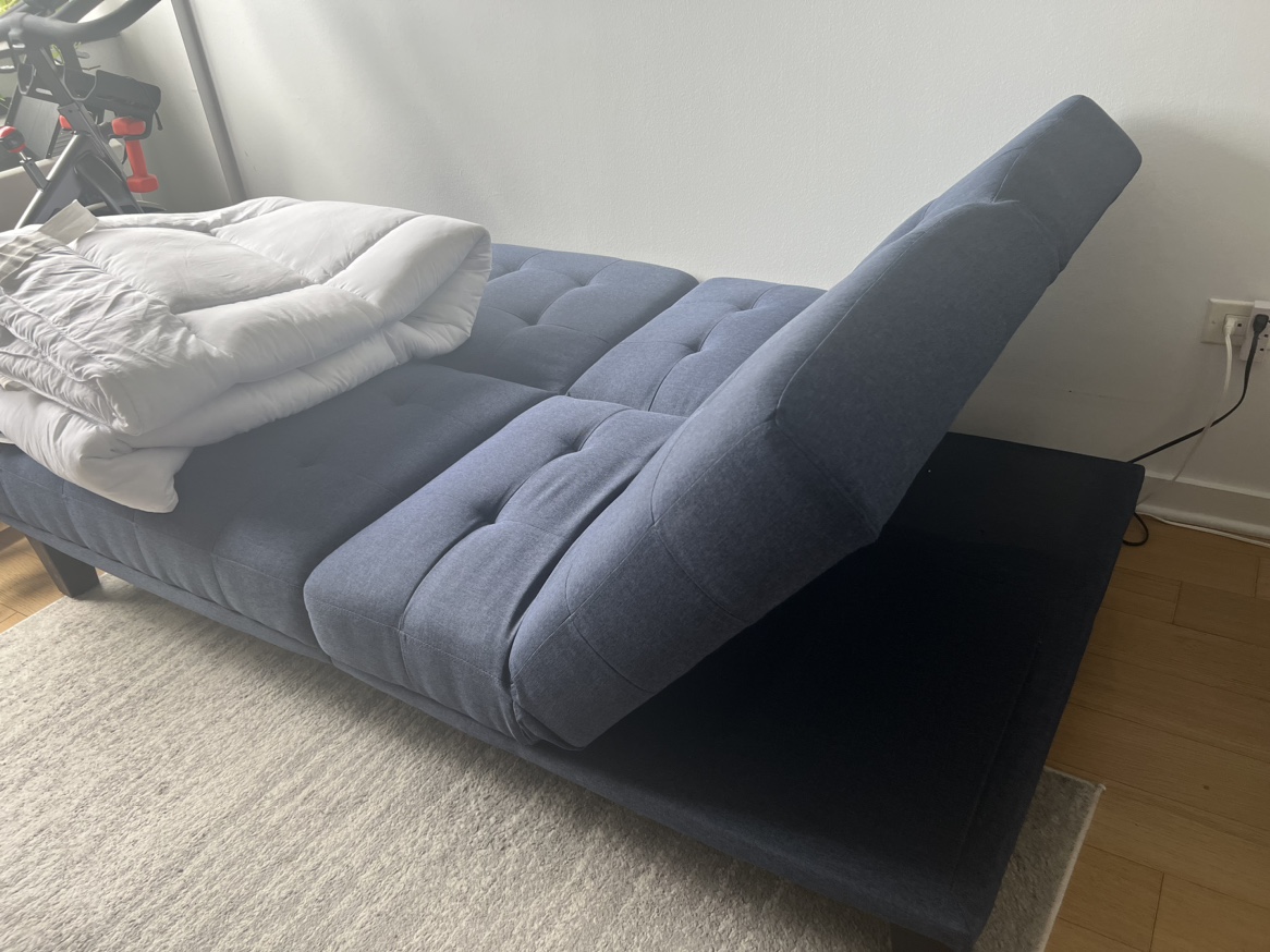 Navy Futon with mattress topper - photo 3