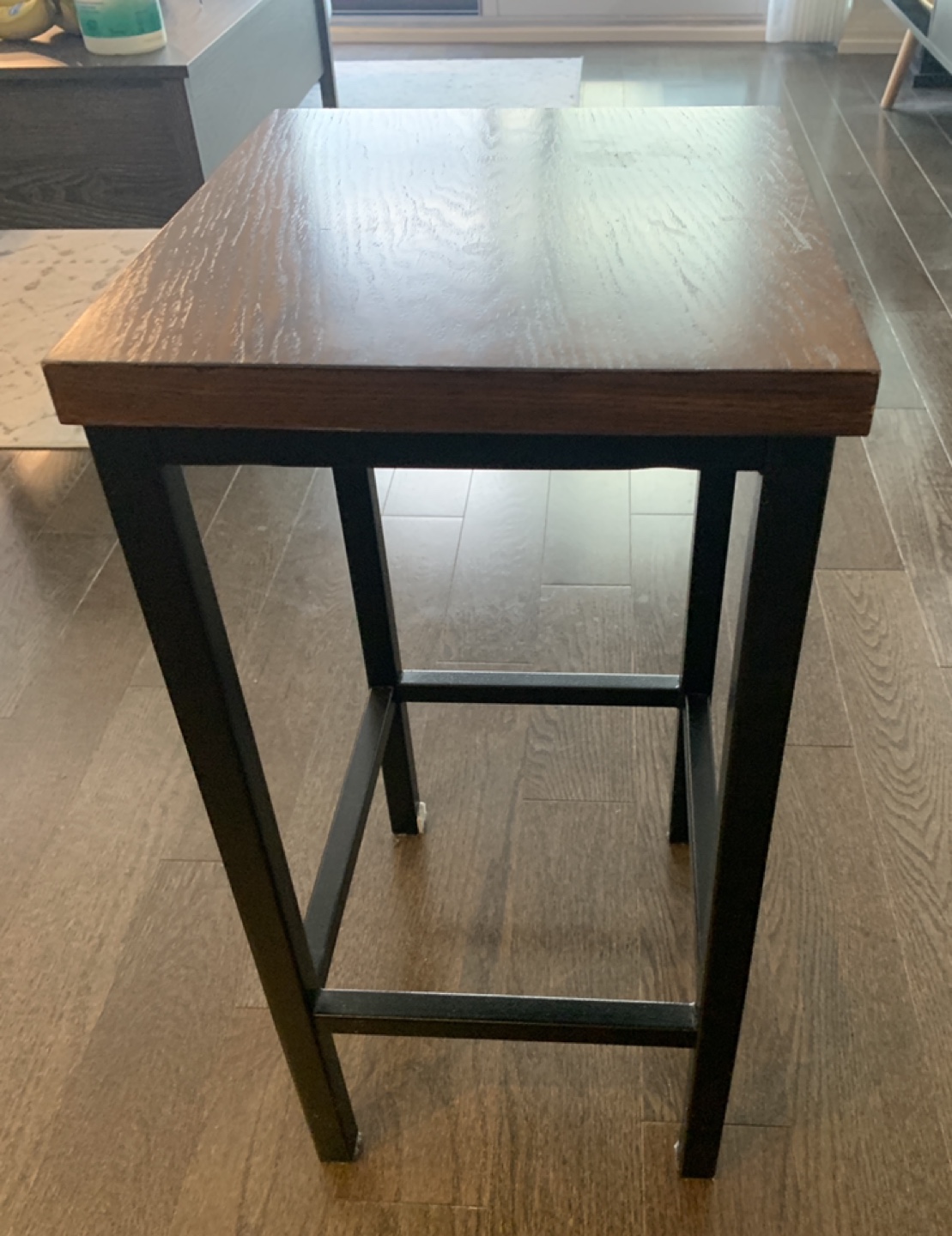 Modern wooden stool - oak/walnut - photo 2