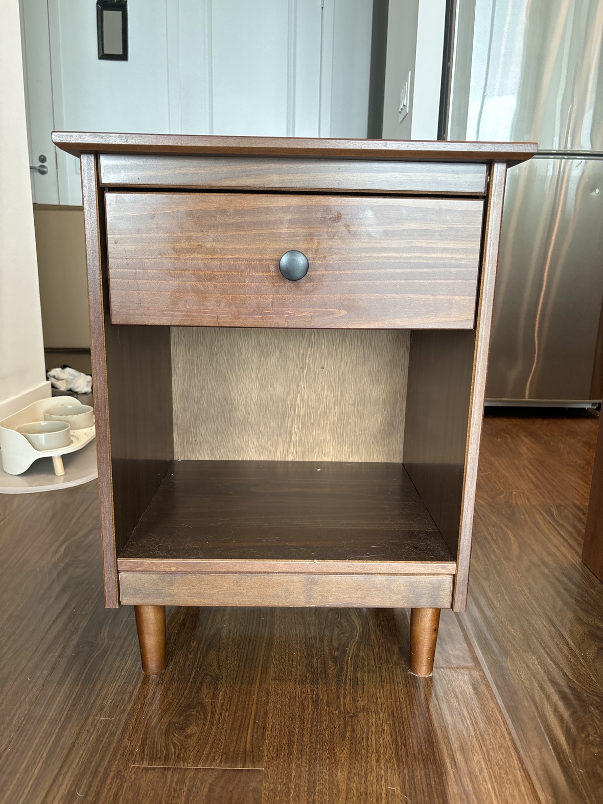 Brown wood bedside table - PICK UP ONLY thumbnail