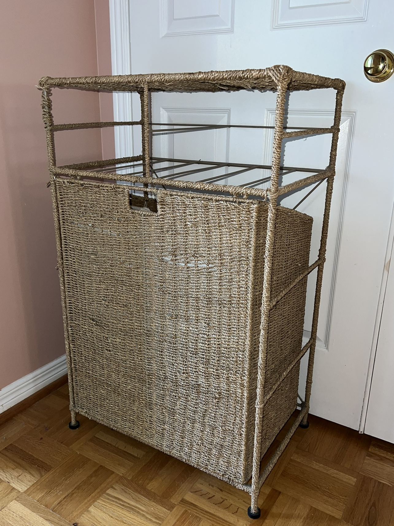 Woven Laundry Chest with Front-Opening Lid
