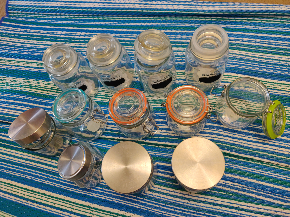 Moving Sale Glass Containers
