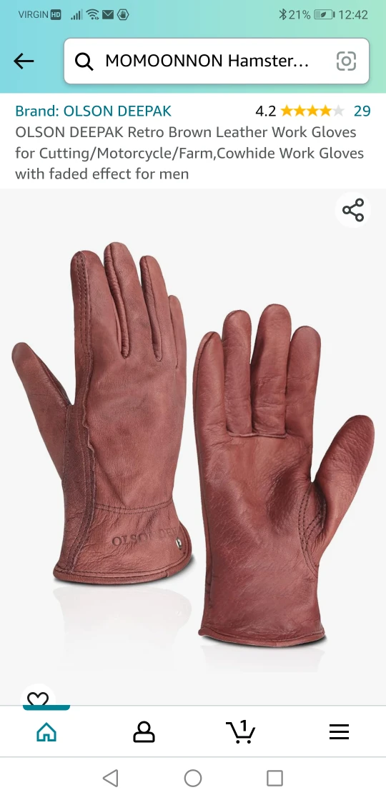 Work leather gloves size M