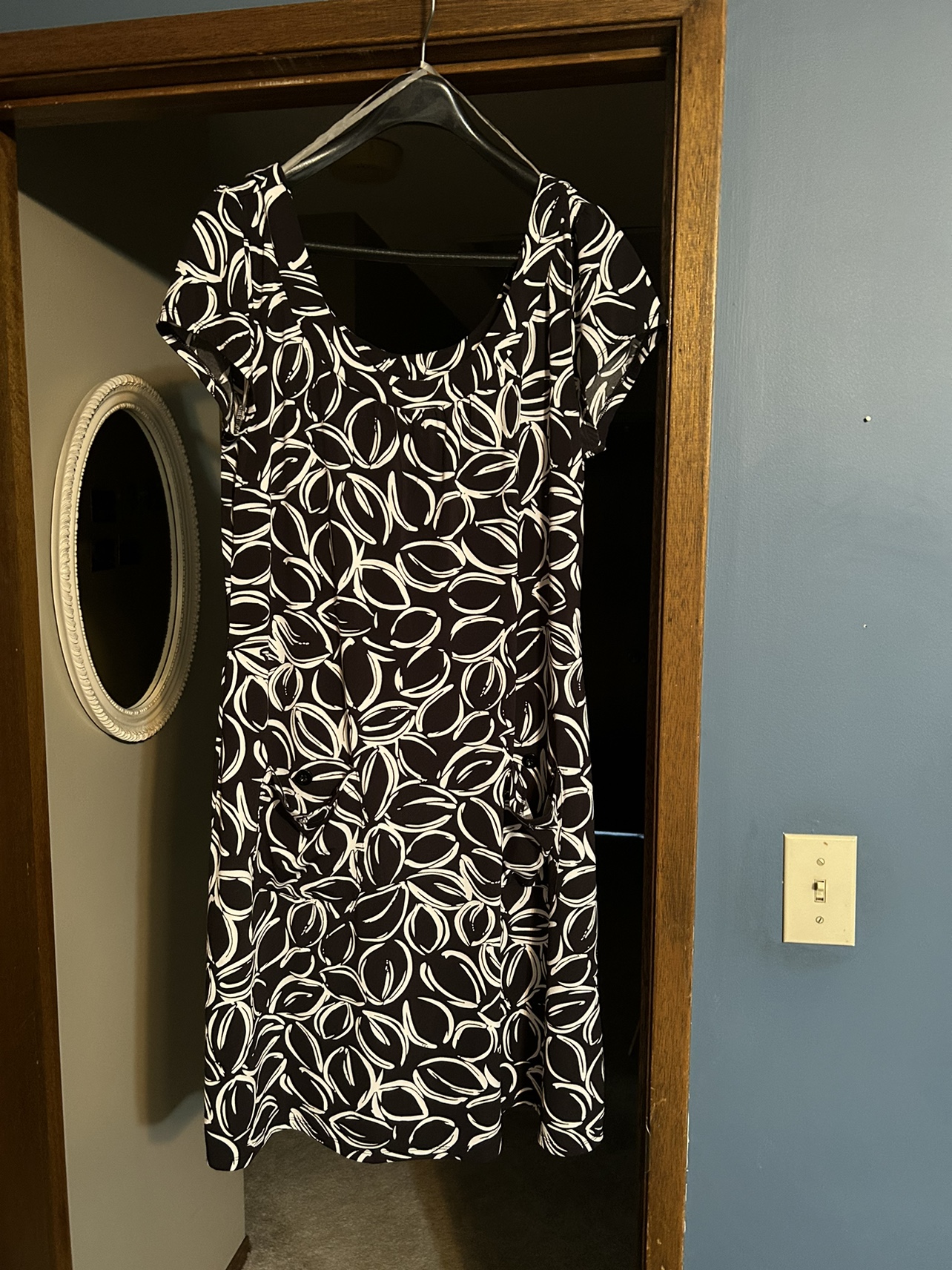 Black and white below knee dress