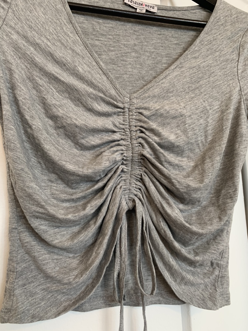 Grey Ruched Crop Top #FREECYCLE - photo 3