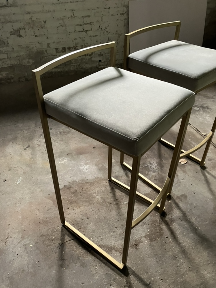 Bar height gold trim stools - photo 2