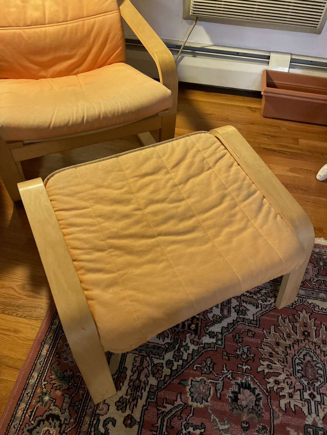IKEA poang chair with ottoman - photo 2