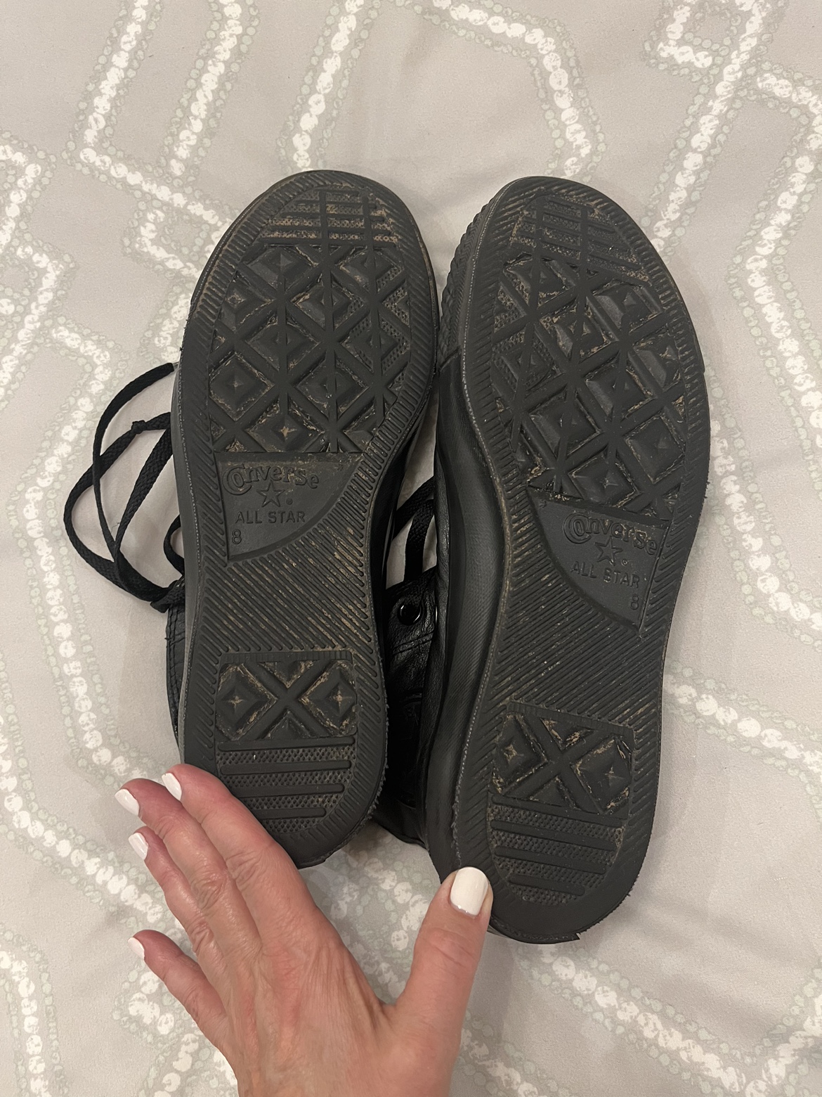 Converse black leather sneakers image indicator(3)