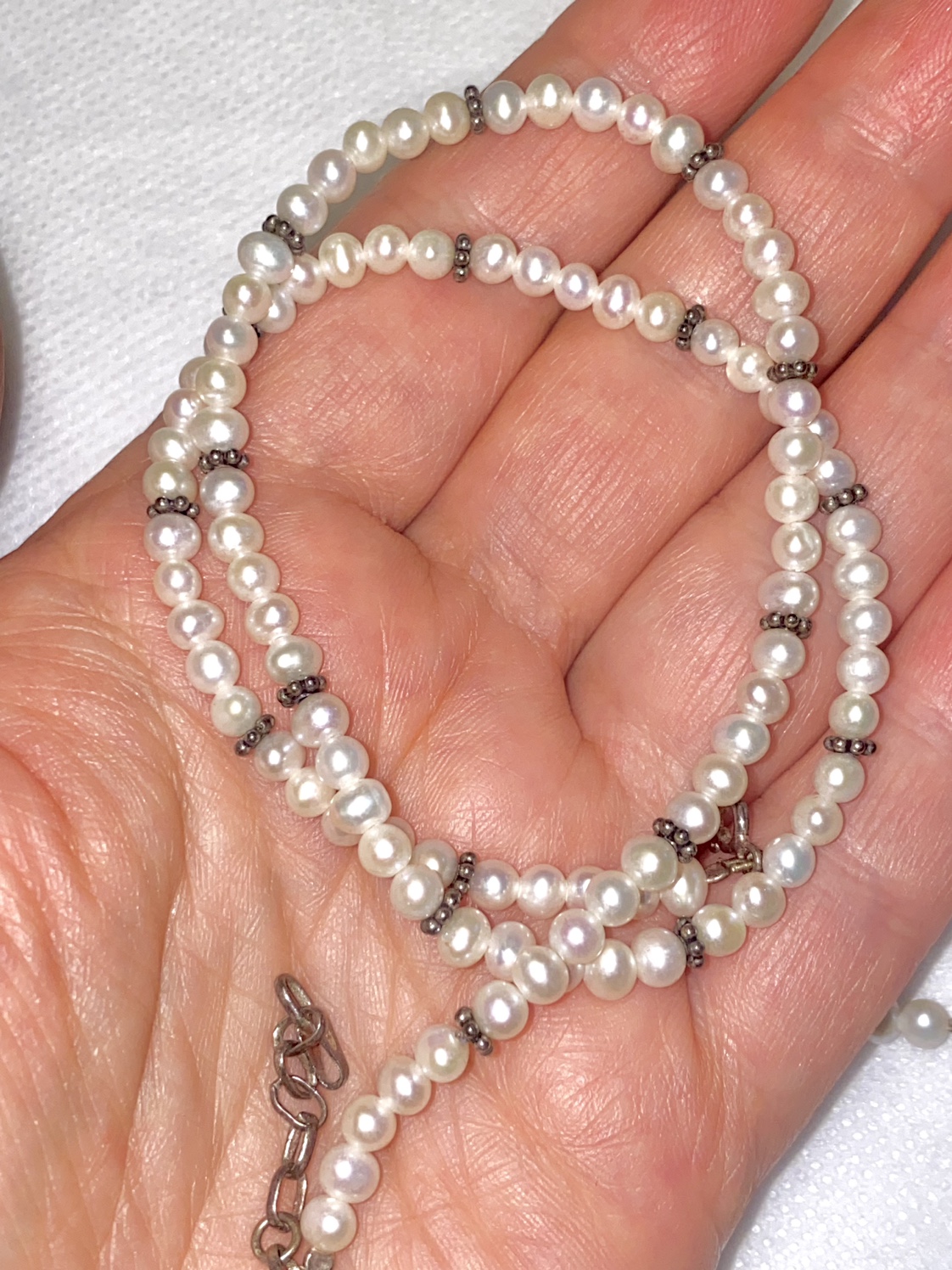 Vintage Italian Silver set with real pearls image indicator(2)