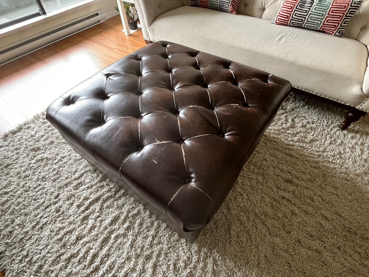 Free Real Leather Ottoman (Original Price $300 + tax)