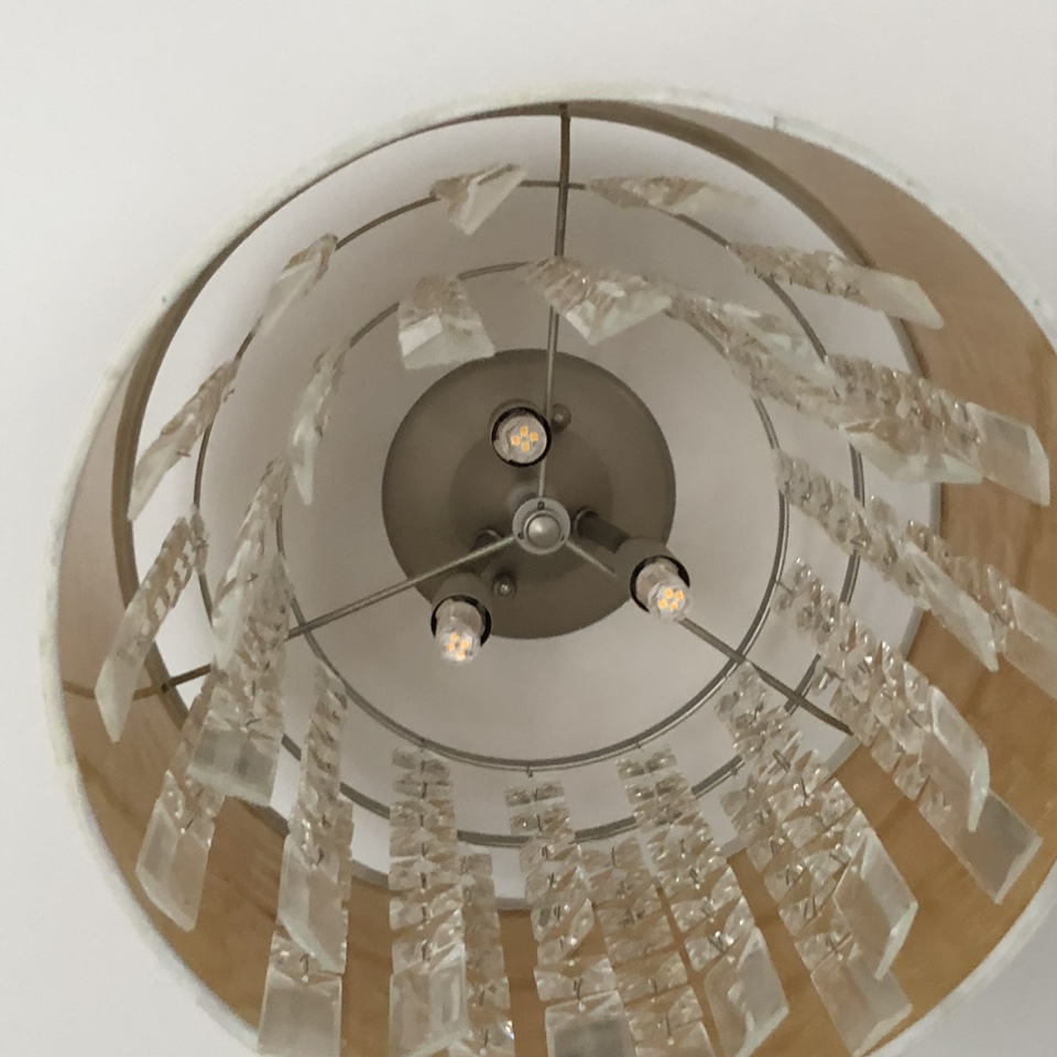 Crystal chandelier with linen shade - photo 3