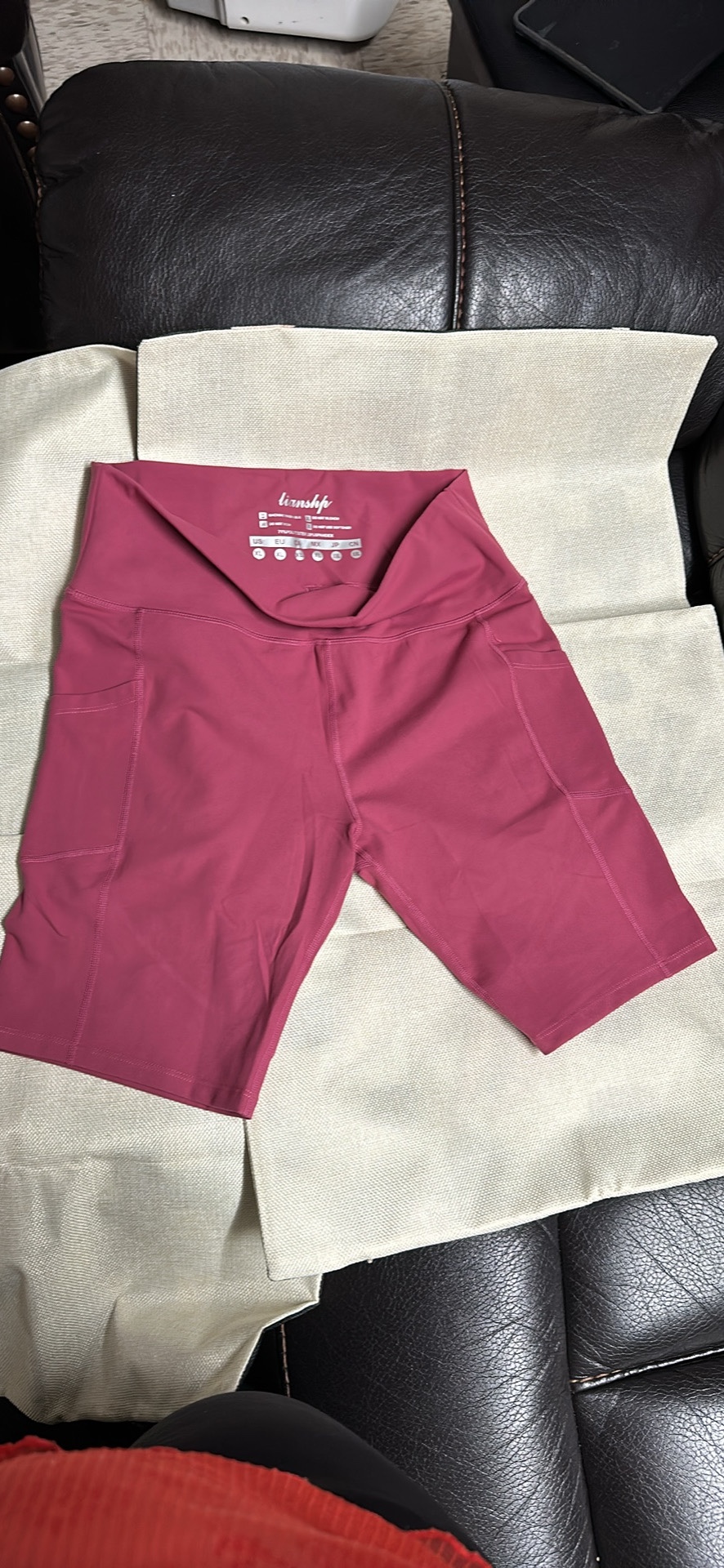 Tummy Control Athletic Workout Running Shorts with Pockets 8" image indicator(5)