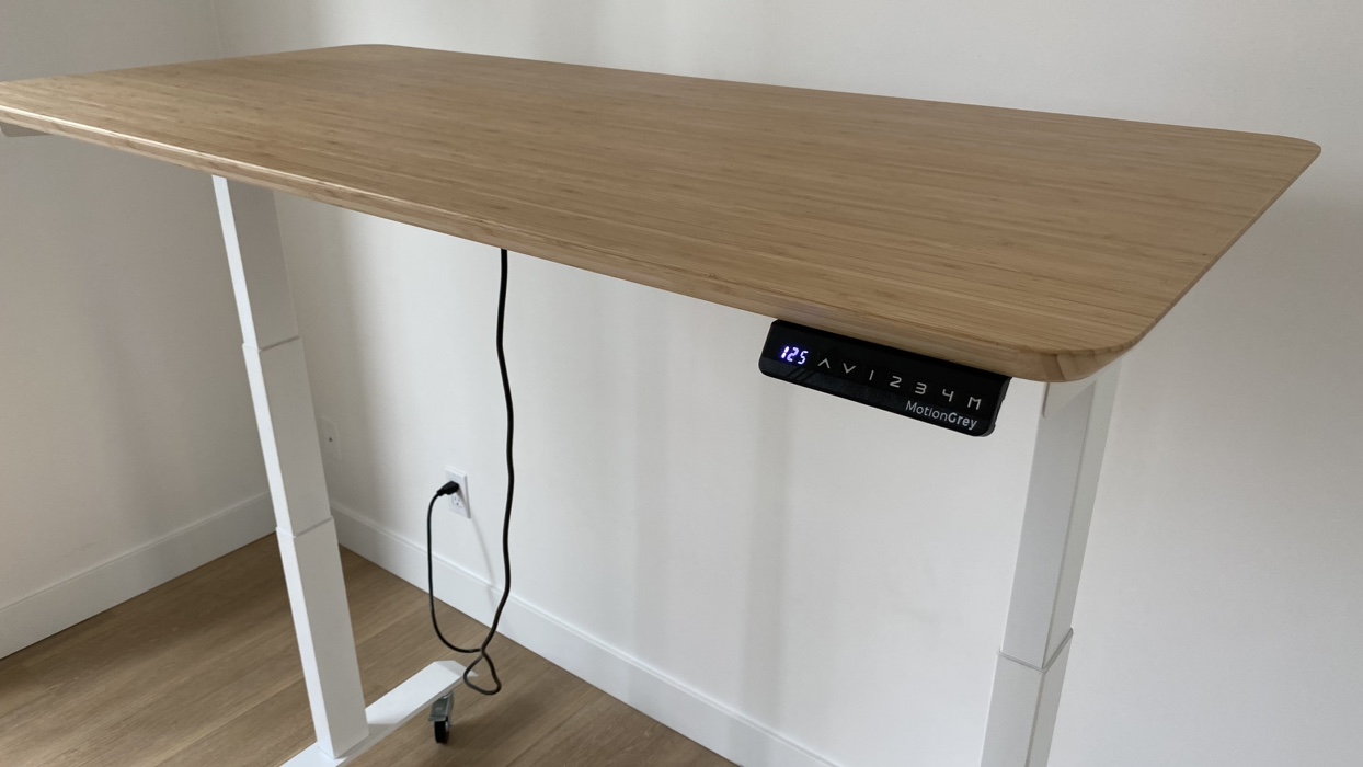 Standing Desk Dual Motor, Bamboo Table Top, w/ Table Casters - photo 2