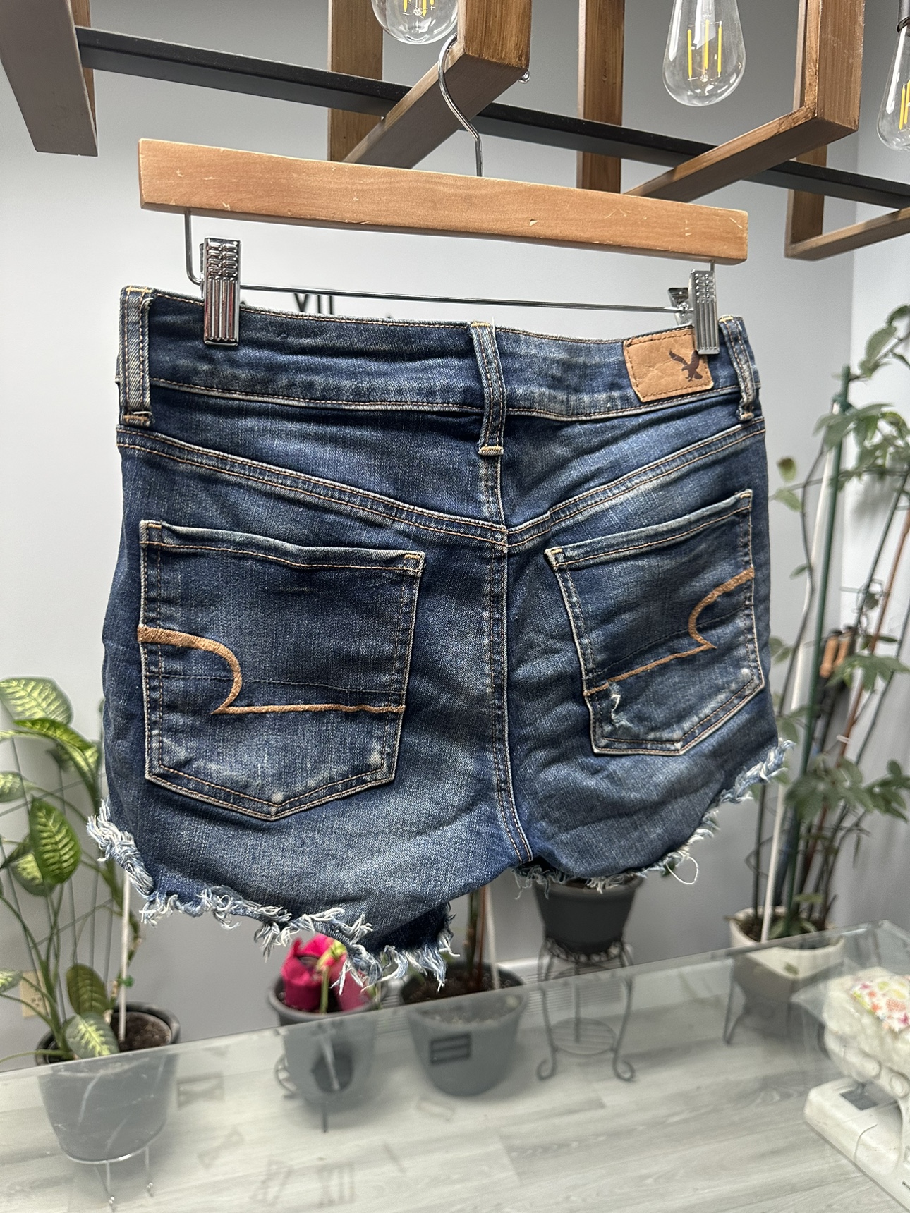 American Eagle - Blue Ripped Jean Shorts image indicator(2)