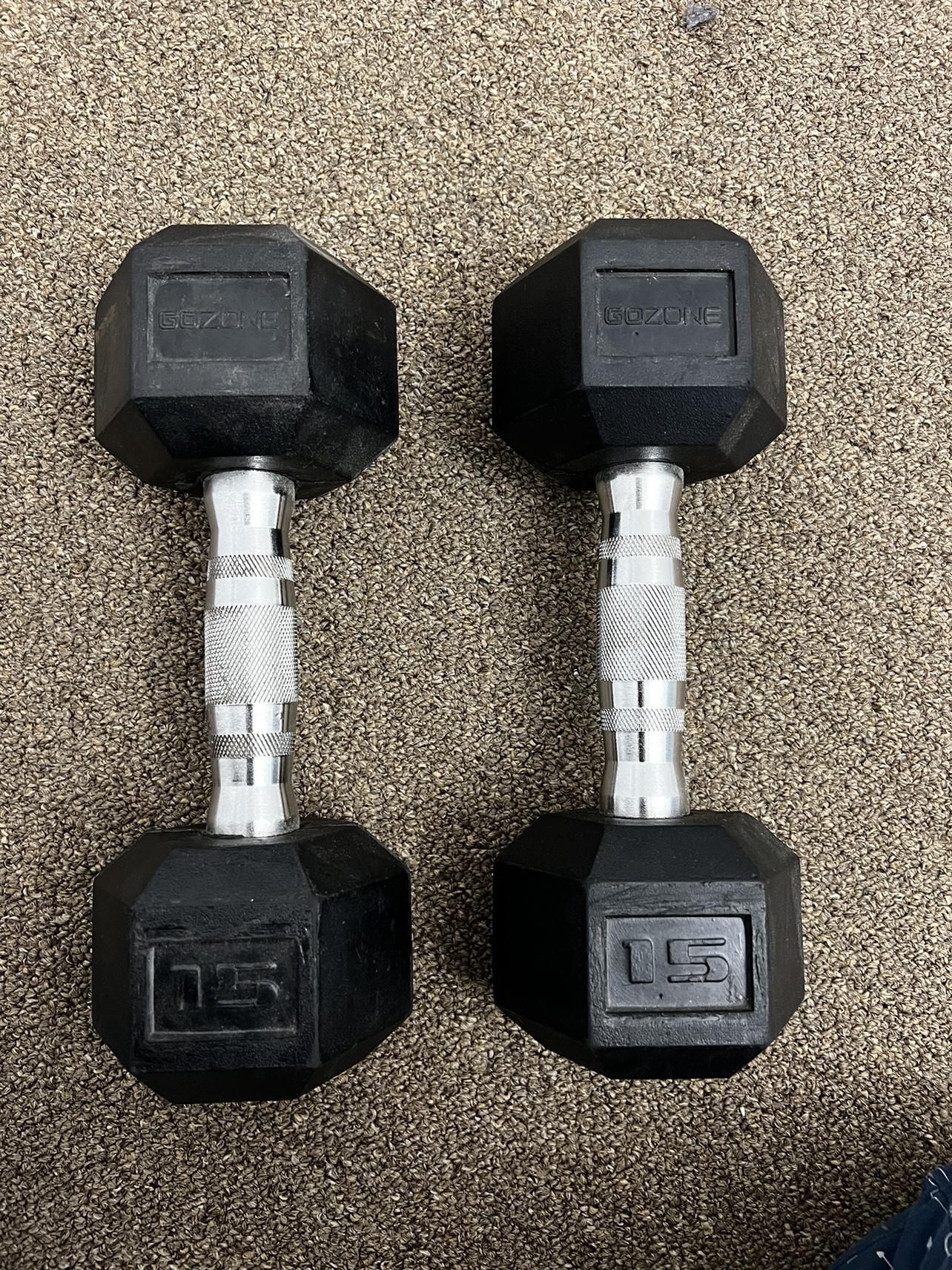 GOZONE 15 Pound Weights -1 pair (2 Dumbbells) Moveout Sale
