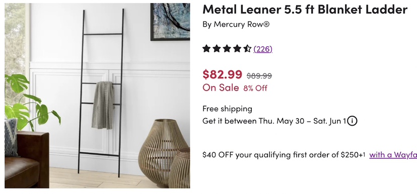 Blanket ladder - 5.5’ - photo 2