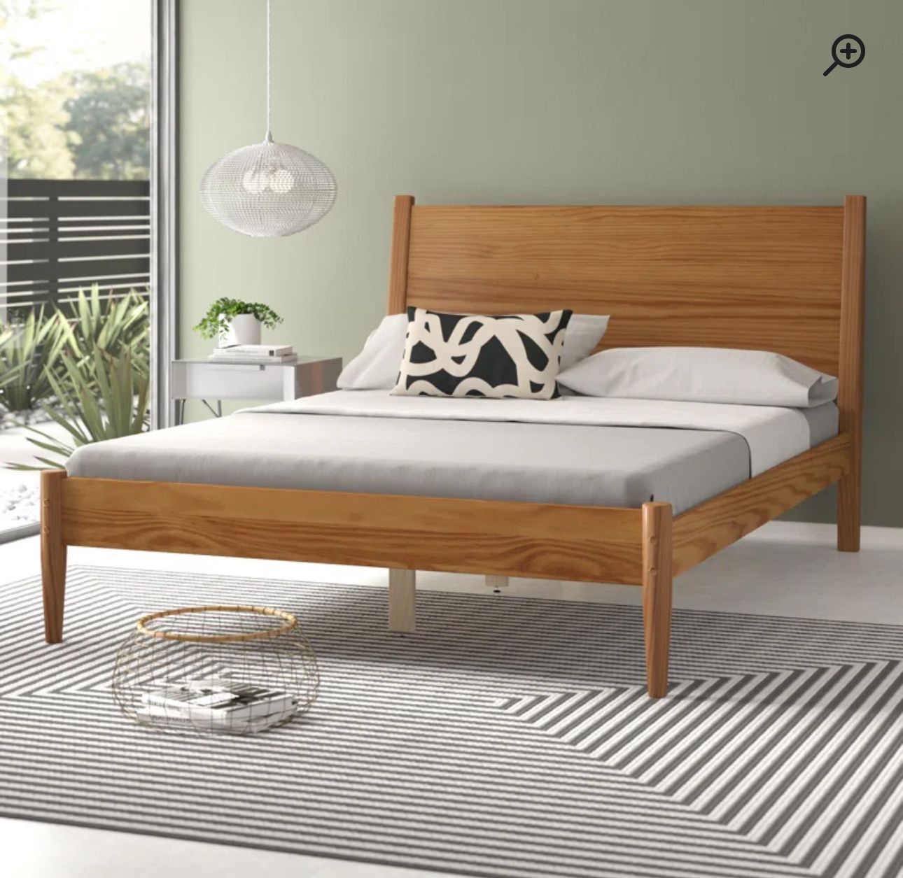 Mid-Century Modern Queen Platform Bed
