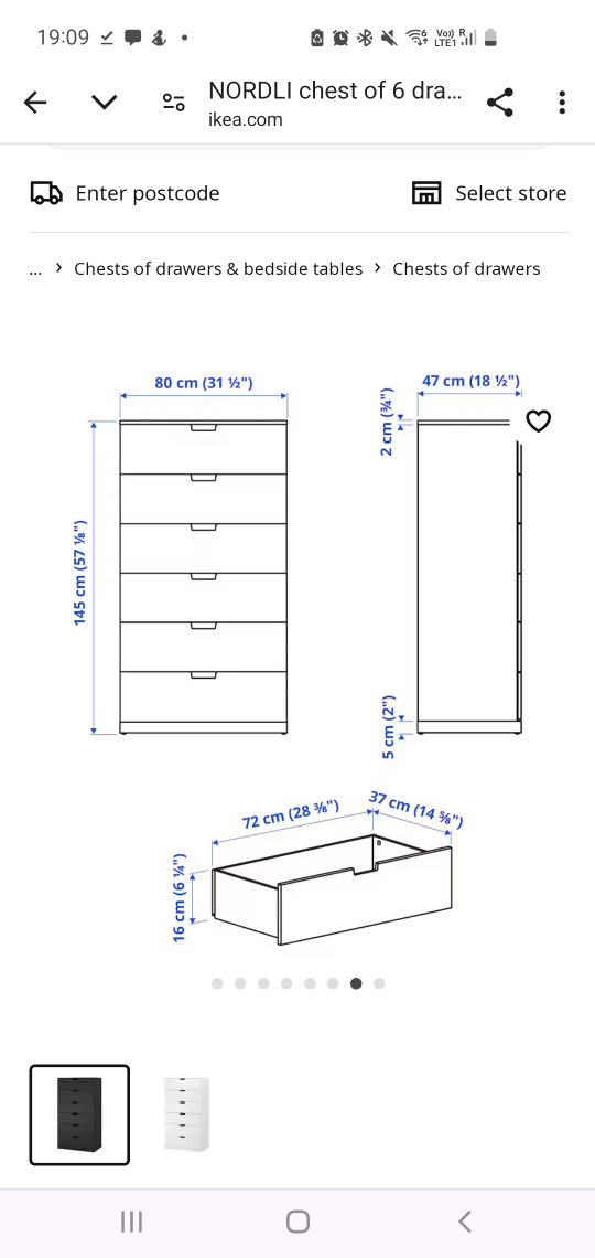 nordli ikea chest of 6 drawers - photo 3
