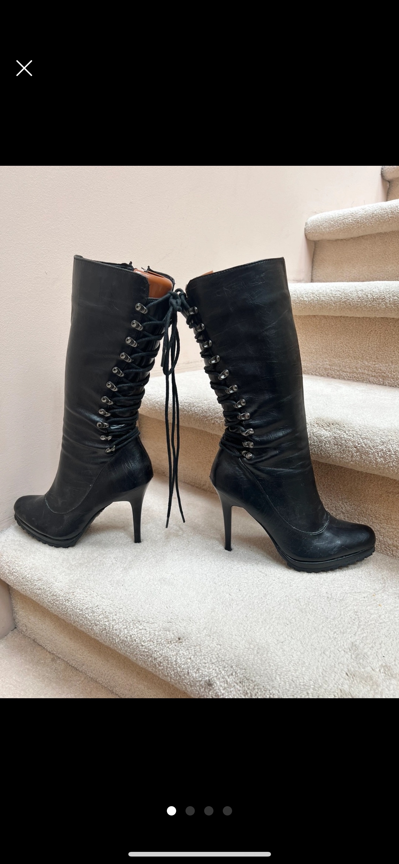 Women’s Black lace up in the back boots, size 7.5 thumbnail