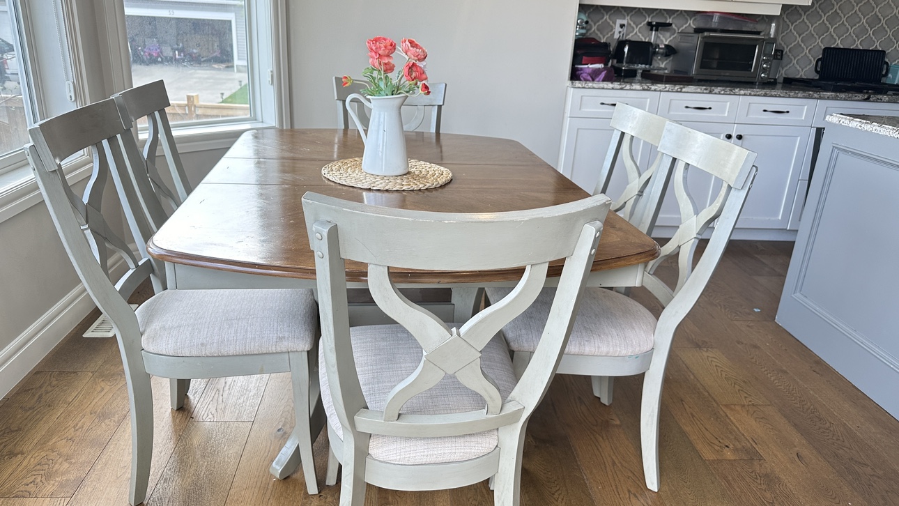 French dining table with 6 chairs
