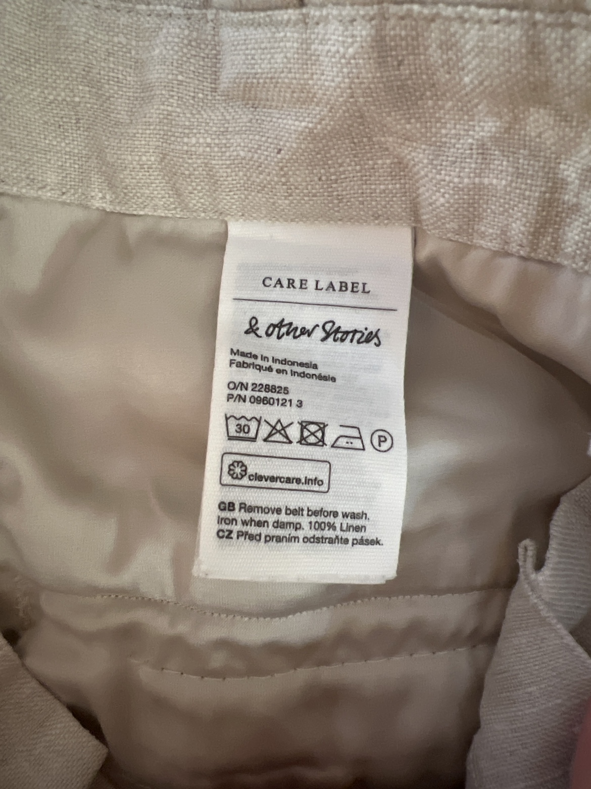 & other stories 100% linen beige pants - size 34 - photo 5