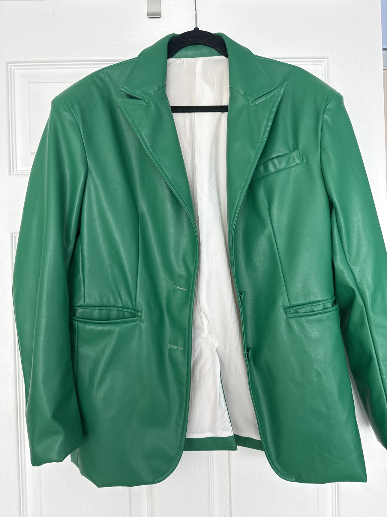 PU leather green blazer image indicator(3)