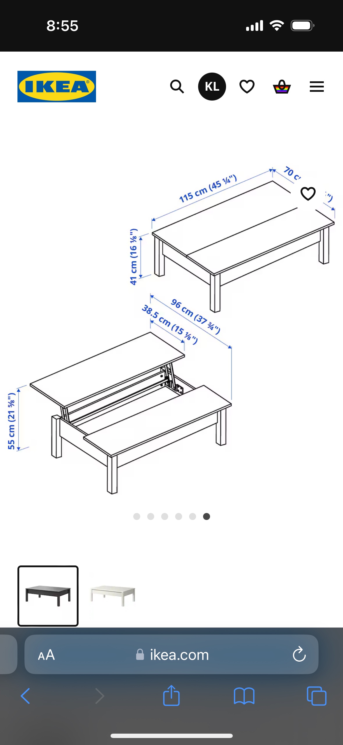 Ikea TRULSTORP lift top storage coffee table - photo 4