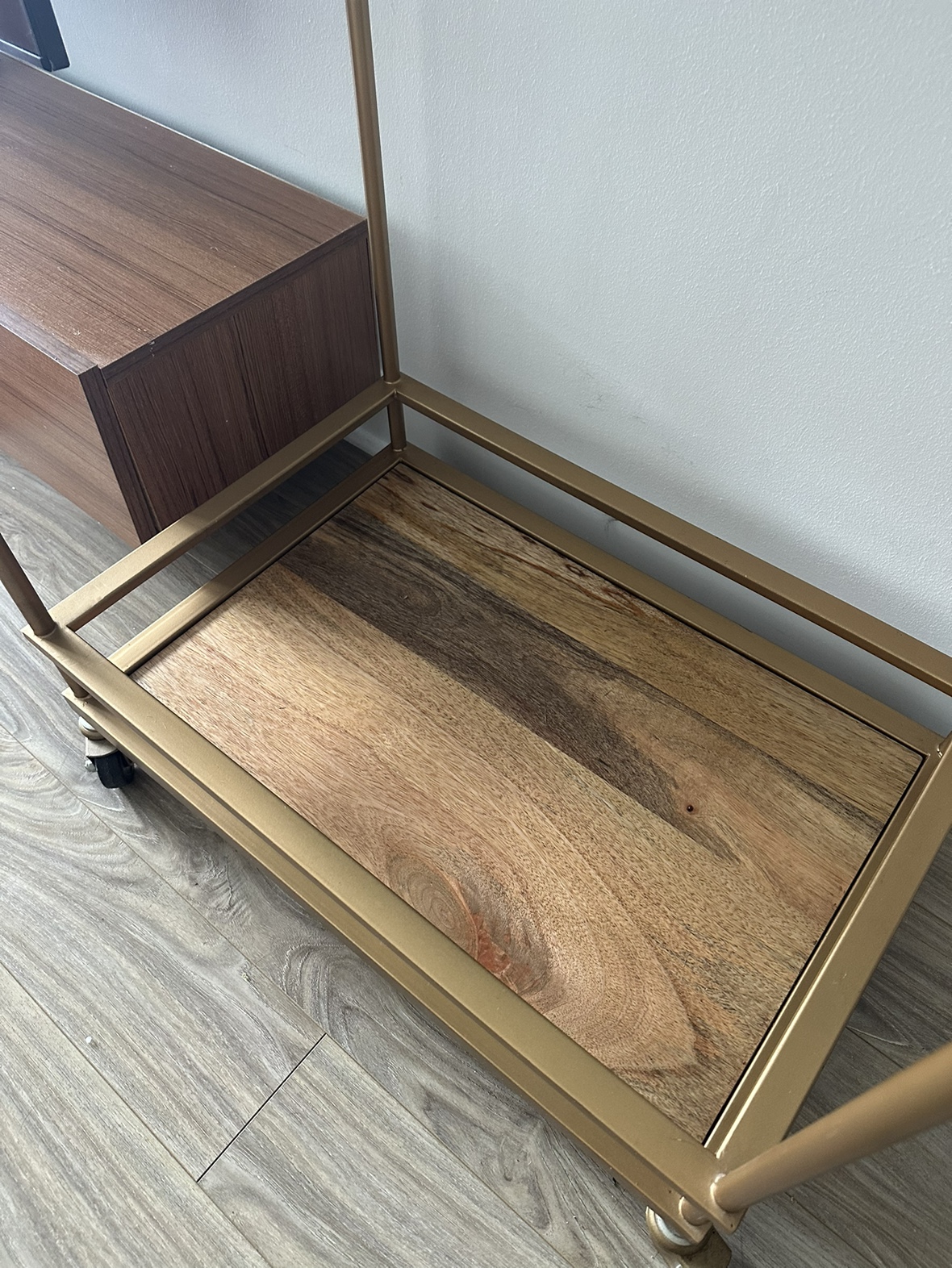 Gold and Glass Two Tier Bar Cart - photo 2