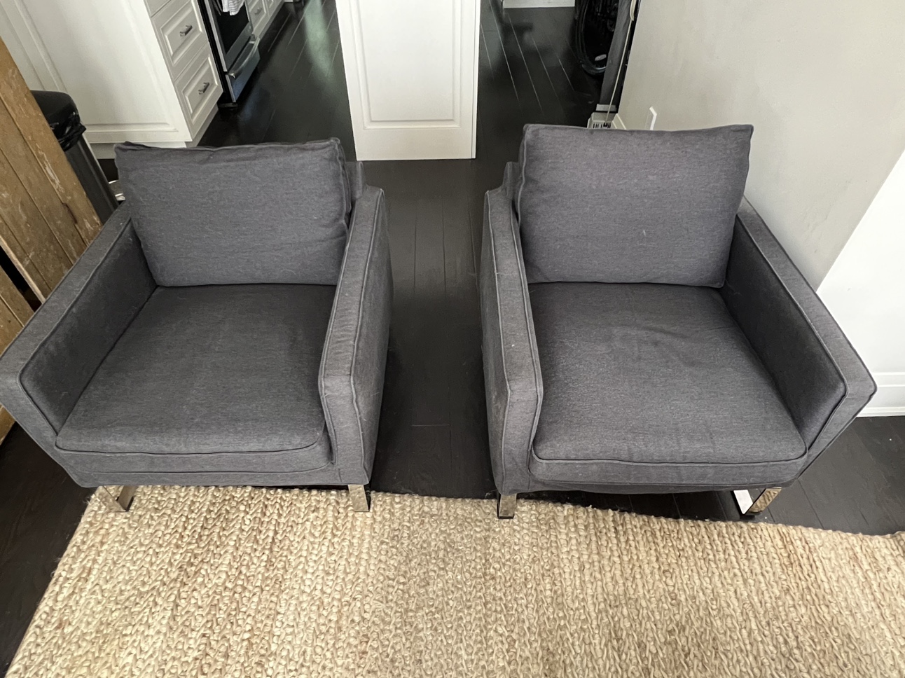 IKEA Mellby Gray Accent Chairs $200 for pair