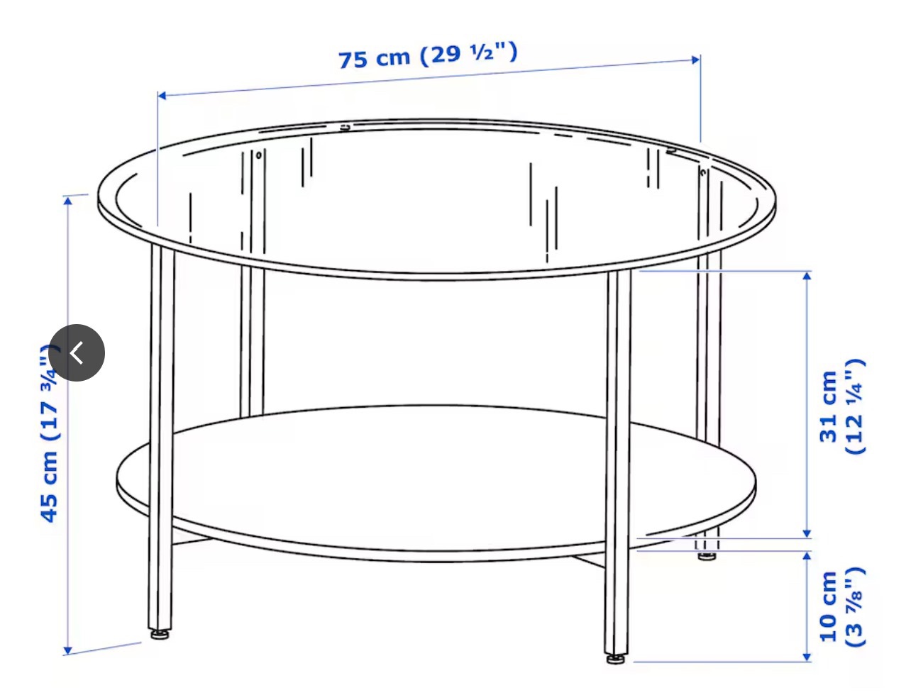 Coffee table, black-brown/glass, Ikea VITTSJÖ - photo 4