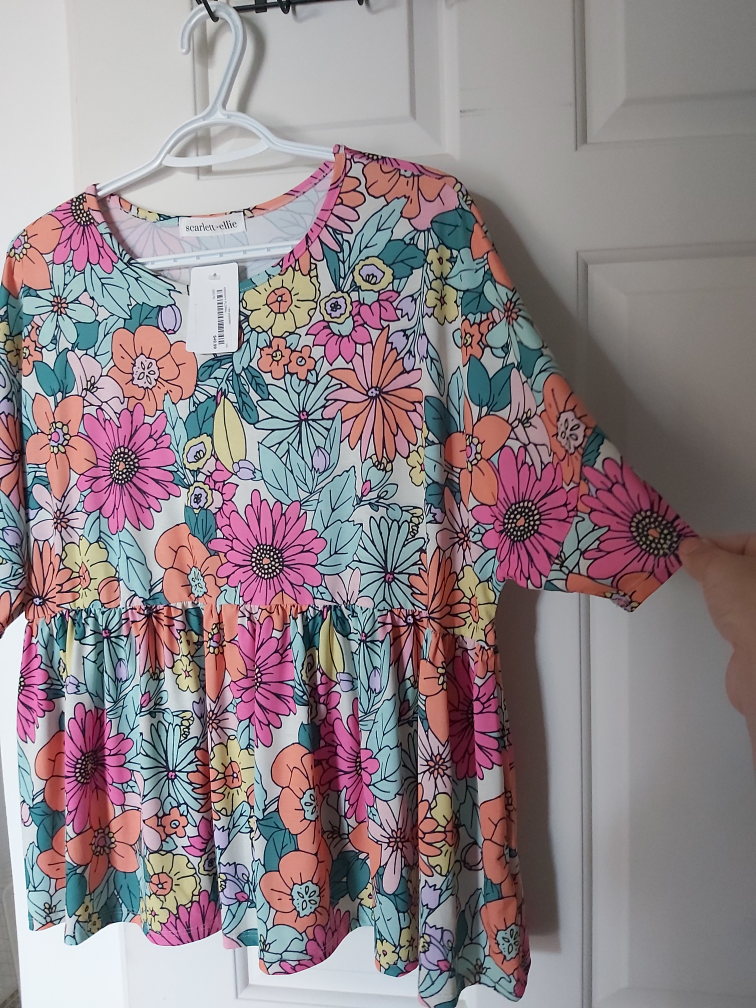 ladies retro print blouse New image indicator(3)