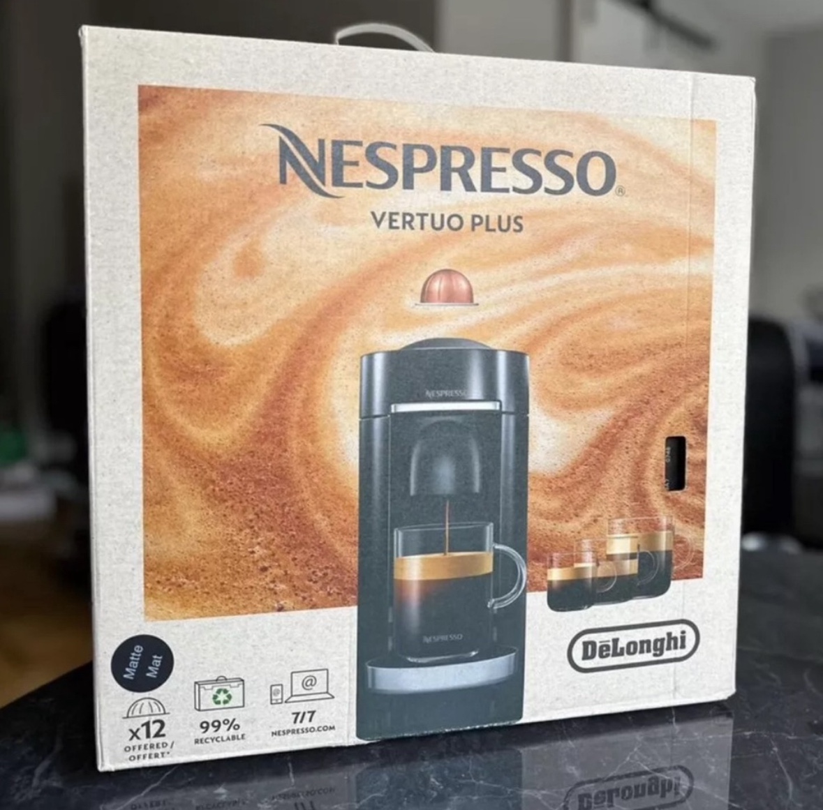 Nespresso VertuoPlus Coffee/Espresso Machine (Matte Black)