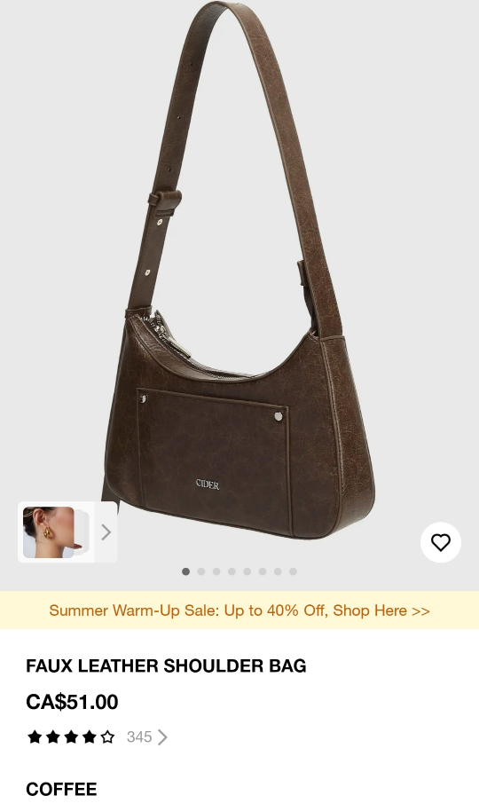 [Unsealed] Faux Leather Shoulder Bag
