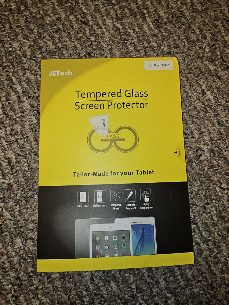 Unopened jetech tempered glass for ipad 9/8/7