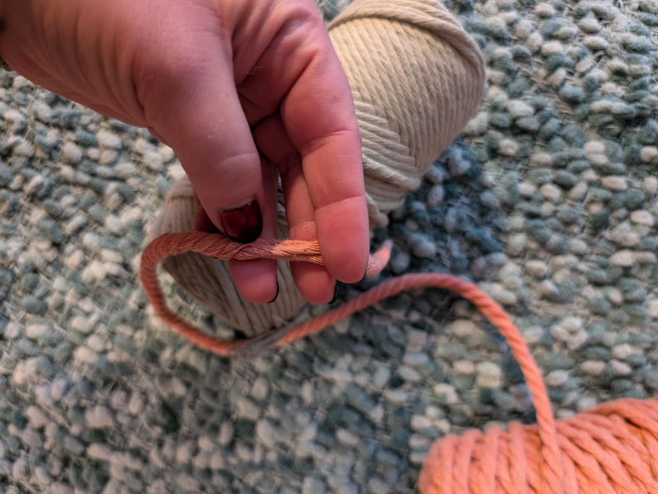 100% recycled cotton rope used for macrame plant hangers image indicator(4)