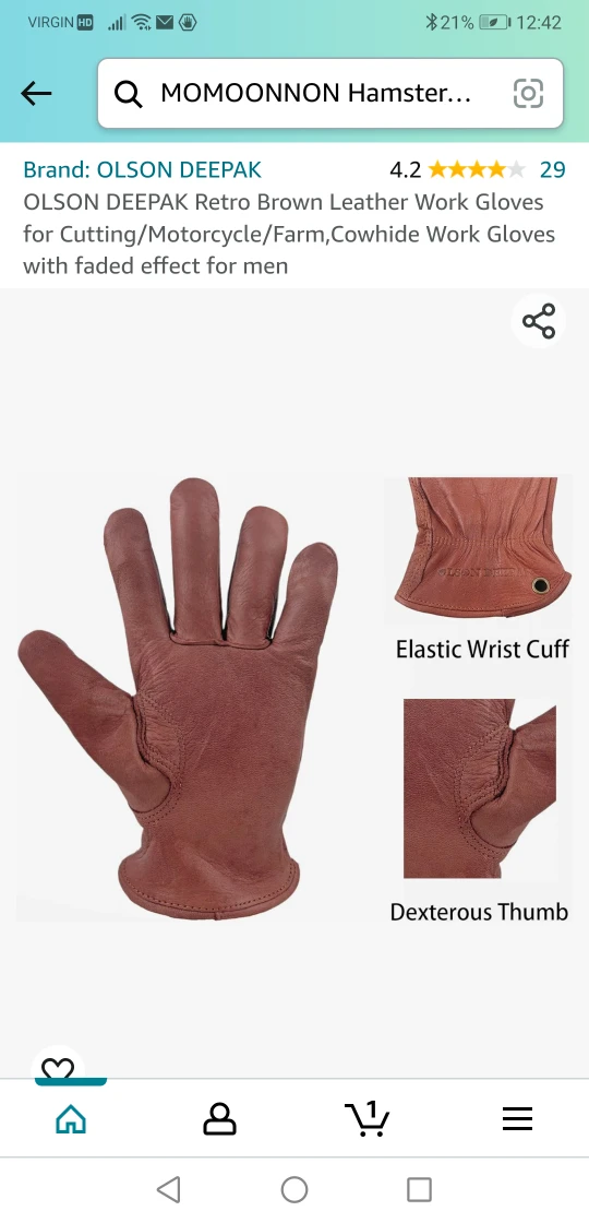 Work leather gloves size M - photo 3