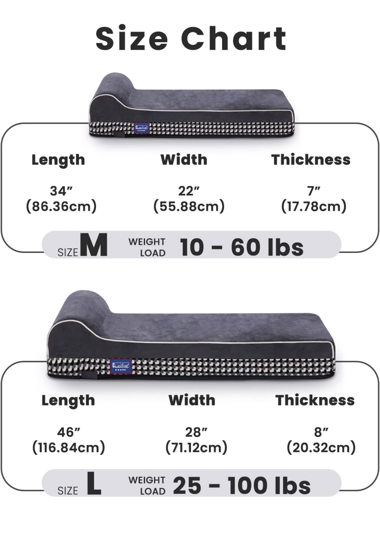 Laifug Orthopedic Dog Bed with Pillow - photo 2