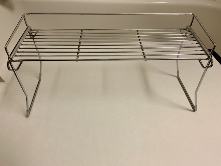 One Metal steel sink vanity organizer storage shelf collapsible image indicator(3)