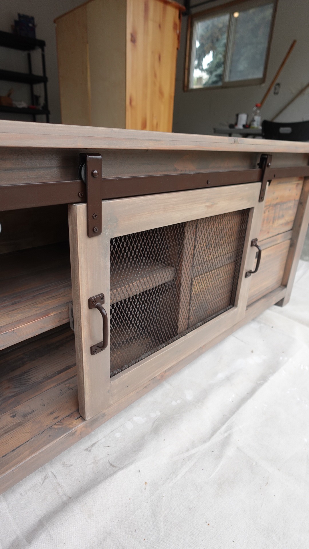 Rustic Refurbished Solid Wood Media Console